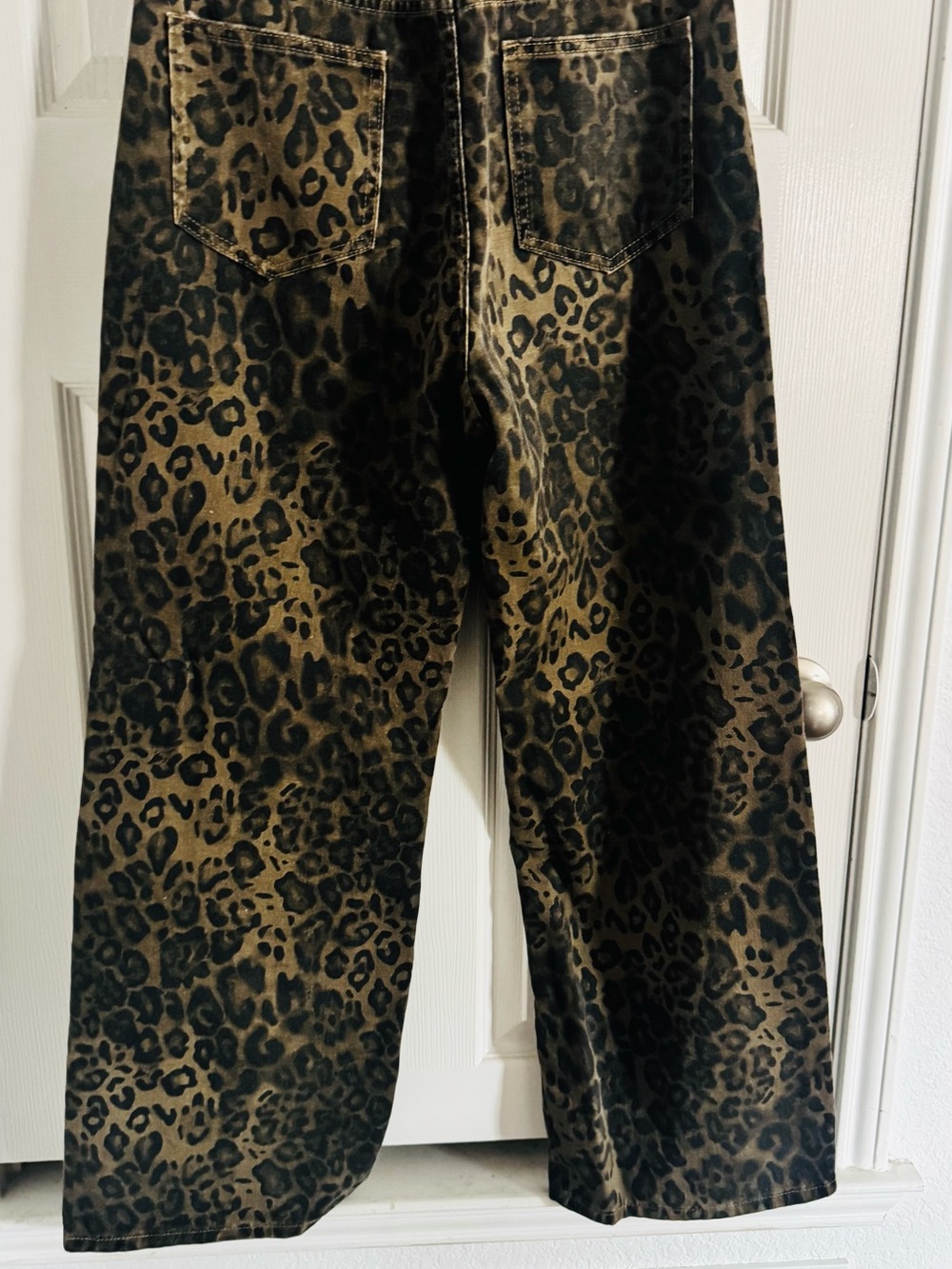 Leopard-Print Wide Leg Pants in Brown - Picture 4 of 4